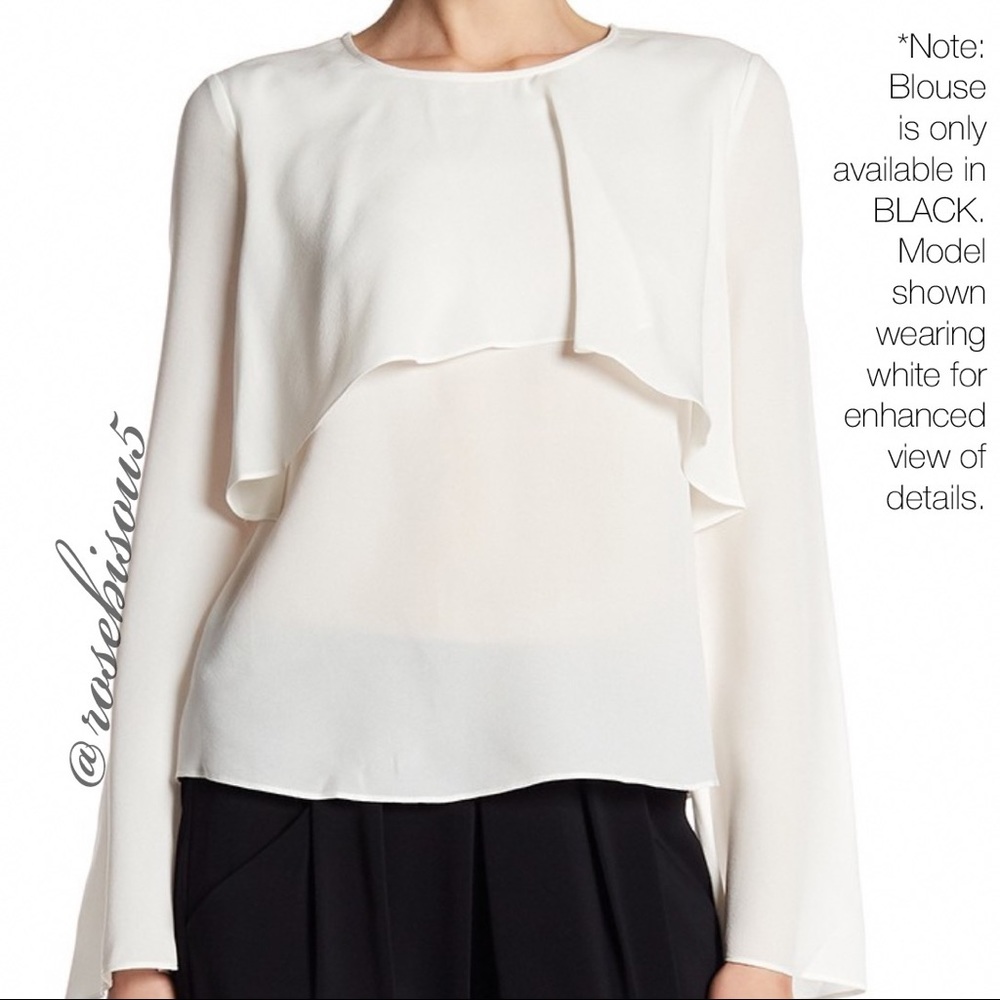 {BADGLEY MISCHKA} Silk Flounce Overlay Blouse - Picture 2 of 8